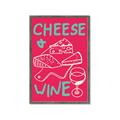 Picture of Cheese and Wine Typography Poster _GroupedProduct_Rectangle_Portrait_Framed_Matted_