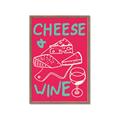 Picture of Cheese and Wine Typography Poster _GroupedProduct_Rectangle_Portrait_Framed_Matted_