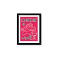 Picture of Cheese and Wine Typography Poster _GroupedProduct_Rectangle_Portrait_Framed_Matted_