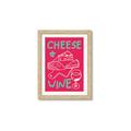 Picture of Cheese and Wine Typography Poster _GroupedProduct_Rectangle_Portrait_Framed_Matted_