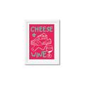 Picture of Cheese and Wine Typography Poster _GroupedProduct_Rectangle_Portrait_Framed_Matted_