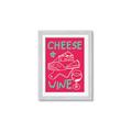 Picture of Cheese and Wine Typography Poster _GroupedProduct_Rectangle_Portrait_Framed_Matted_