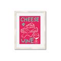 Picture of Cheese and Wine Typography Poster _GroupedProduct_Rectangle_Portrait_Framed_Matted_