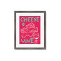 Picture of Cheese and Wine Typography Poster _GroupedProduct_Rectangle_Portrait_Framed_Matted_
