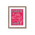Picture of Cheese and Wine Typography Poster _GroupedProduct_Rectangle_Portrait_Framed_Matted_