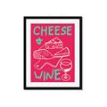 Picture of Cheese and Wine Typography Poster _GroupedProduct_Rectangle_Portrait_Framed_Matted_
