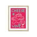 Picture of Cheese and Wine Typography Poster _GroupedProduct_Rectangle_Portrait_Framed_Matted_