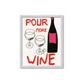 Picture of  Pour More Wine Typography Poster _GroupedProduct_Rectangle_Portrait_Framed_Matted_
