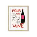 Picture of  Pour More Wine Typography Poster _GroupedProduct_Rectangle_Portrait_Framed_Matted_
