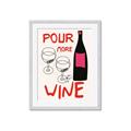 Picture of  Pour More Wine Typography Poster _GroupedProduct_Rectangle_Portrait_Framed_Matted_