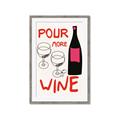 Picture of  Pour More Wine Typography Poster _GroupedProduct_Rectangle_Portrait_Framed_Matted_