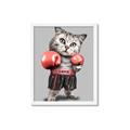 Picture of Boxing cat _GroupedProduct_Rectangle_Portrait_Framed_Matted_