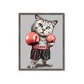 Picture of Boxing cat _GroupedProduct_Rectangle_Portrait_Framed_Matted_