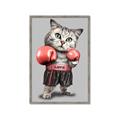 Picture of Boxing cat _GroupedProduct_Rectangle_Portrait_Framed_Matted_