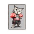 Picture of Boxing cat _GroupedProduct_Rectangle_Portrait_Framed_Matted_