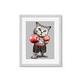 Picture of Boxing cat _GroupedProduct_Rectangle_Portrait_Framed_Matted_
