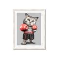 Picture of Boxing cat _GroupedProduct_Rectangle_Portrait_Framed_Matted_