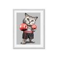 Picture of Boxing cat _GroupedProduct_Rectangle_Portrait_Framed_Matted_