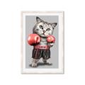 Picture of Boxing cat _GroupedProduct_Rectangle_Portrait_Framed_Matted_