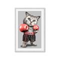 Picture of Boxing cat _GroupedProduct_Rectangle_Portrait_Framed_Matted_