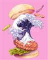 Picture of kanagawa burger _GroupedProduct_Rectangle_Portrait_Unframed_Print_Only_