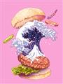 Picture of kanagawa burger _GroupedProduct_Rectangle_Portrait_Unframed_Print_Only_