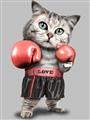 Picture of Boxing cat _GroupedProduct_Rectangle_Portrait_Unframed_Print_Only_