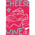 Picture of Cheese and Wine Typography Poster _GroupedProduct_Rectangle_Portrait_Unframed_Print_Only_