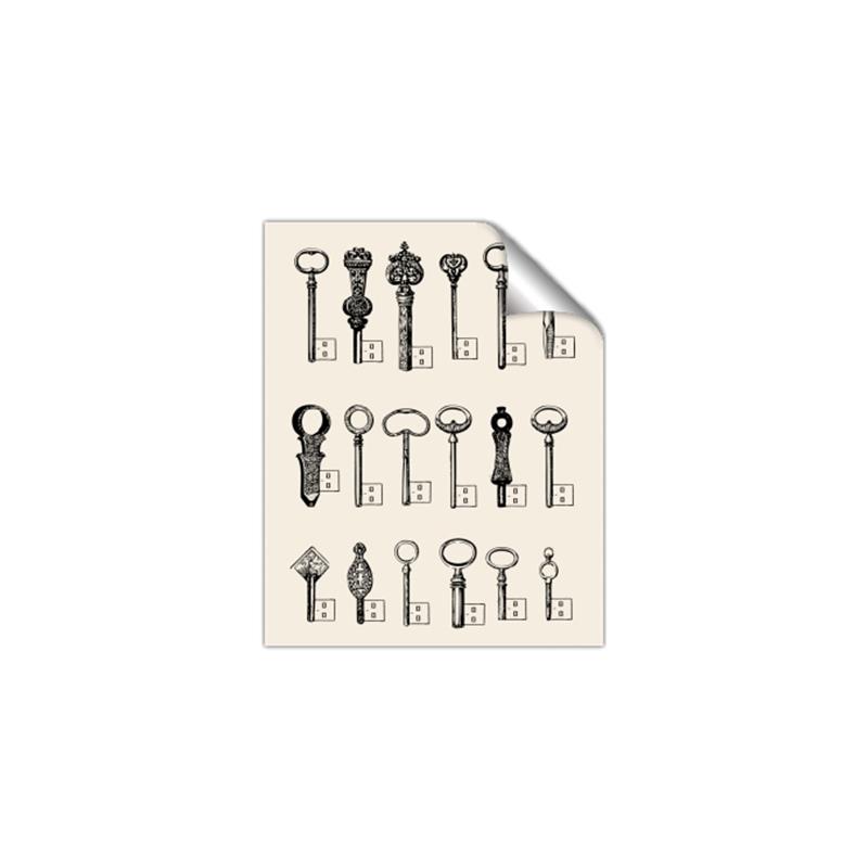 Picture of Vintage Style USB Keys _GroupedProduct_Rectangle_Portrait_Unframed_Print_Only_