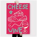 Picture of Cheese and Wine Typography Poster _GroupedProduct_Rectangle_Portrait_Canvas_