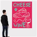 Picture of Cheese and Wine Typography Poster _GroupedProduct_Rectangle_Portrait_Canvas_