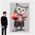 Picture of Boxing cat _GroupedProduct_Rectangle_Portrait_Canvas_