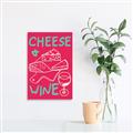 Picture of Cheese and Wine Typography Poster _GroupedProduct_Rectangle_Portrait_Canvas_
