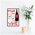 Picture of  Pour More Wine Typography Poster _GroupedProduct_Rectangle_Portrait_Canvas_Framed_