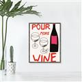 Picture of  Pour More Wine Typography Poster _GroupedProduct_Rectangle_Portrait_Canvas_Framed_