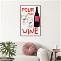 Picture of  Pour More Wine Typography Poster _GroupedProduct_Rectangle_Portrait_Canvas_Framed_