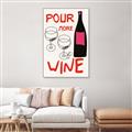 Picture of  Pour More Wine Typography Poster _GroupedProduct_Rectangle_Portrait_Canvas_Framed_