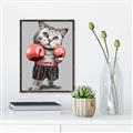 Picture of Boxing cat _GroupedProduct_Rectangle_Portrait_Canvas_Framed_