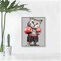 Picture of Boxing cat _GroupedProduct_Rectangle_Portrait_Canvas_Framed_