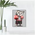 Picture of Boxing cat _GroupedProduct_Rectangle_Portrait_Canvas_Framed_