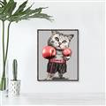 Picture of Boxing cat _GroupedProduct_Rectangle_Portrait_Canvas_Framed_