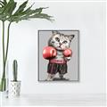 Picture of Boxing cat _GroupedProduct_Rectangle_Portrait_Canvas_Framed_