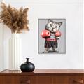 Picture of Boxing cat _GroupedProduct_Rectangle_Portrait_Canvas_Framed_