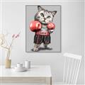 Picture of Boxing cat _GroupedProduct_Rectangle_Portrait_Canvas_Framed_