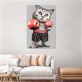 Picture of Boxing cat _GroupedProduct_Rectangle_Portrait_Unframed_Print_Only_