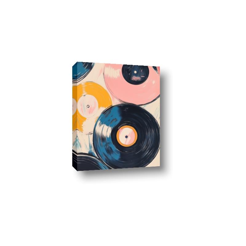 Picture of Retro Vinyl Records Poster _GroupedProduct_Rectangle_Portrait_Canvas_