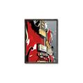 Picture of Retro Red guitar Poster _GroupedProduct_Rectangle_Portrait_Canvas_Framed_