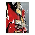Picture of Retro Red guitar Poster _GroupedProduct_Rectangle_Portrait_Canvas_Framed_