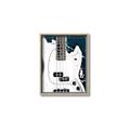 Picture of Retro White guitar Poster _GroupedProduct_Rectangle_Portrait_Canvas_Framed_