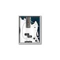Picture of Retro White guitar Poster _GroupedProduct_Rectangle_Portrait_Canvas_Framed_